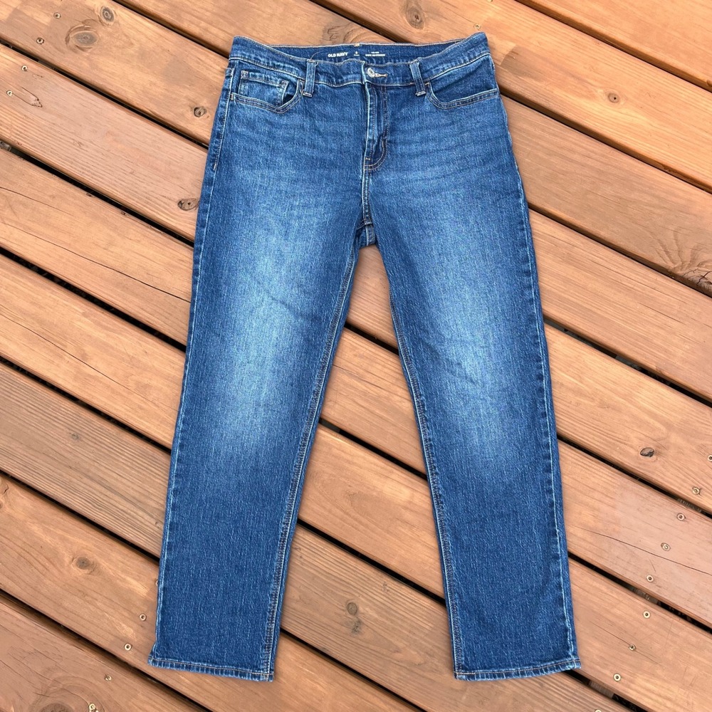 Old Navy Jeans Mid Rise Wow Boyfriend Straight Leg Womens 8 Short 8 Petite